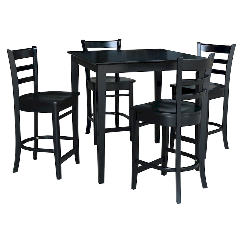 36 x 36 Counter Height Table with 4 Stools - 5 Piece Set