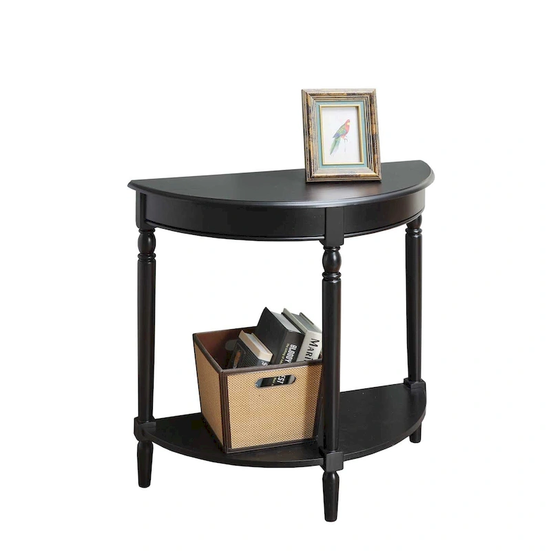 Convenience Concepts French Country Half-Round Entryway Table with Shelf