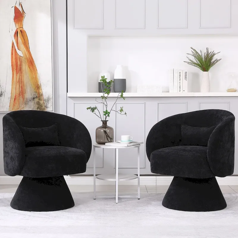 Upholstered Swivel Armchair (Set of 2)
