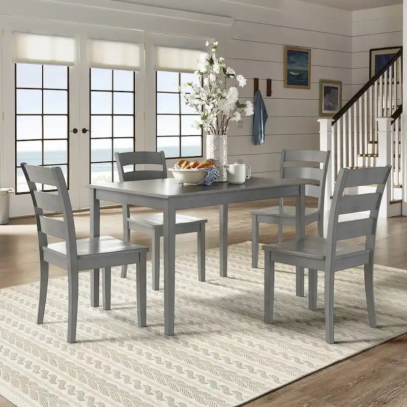 Wilmington II 48-Inch Rectangular Antique Grey 5-Piece Dining Set