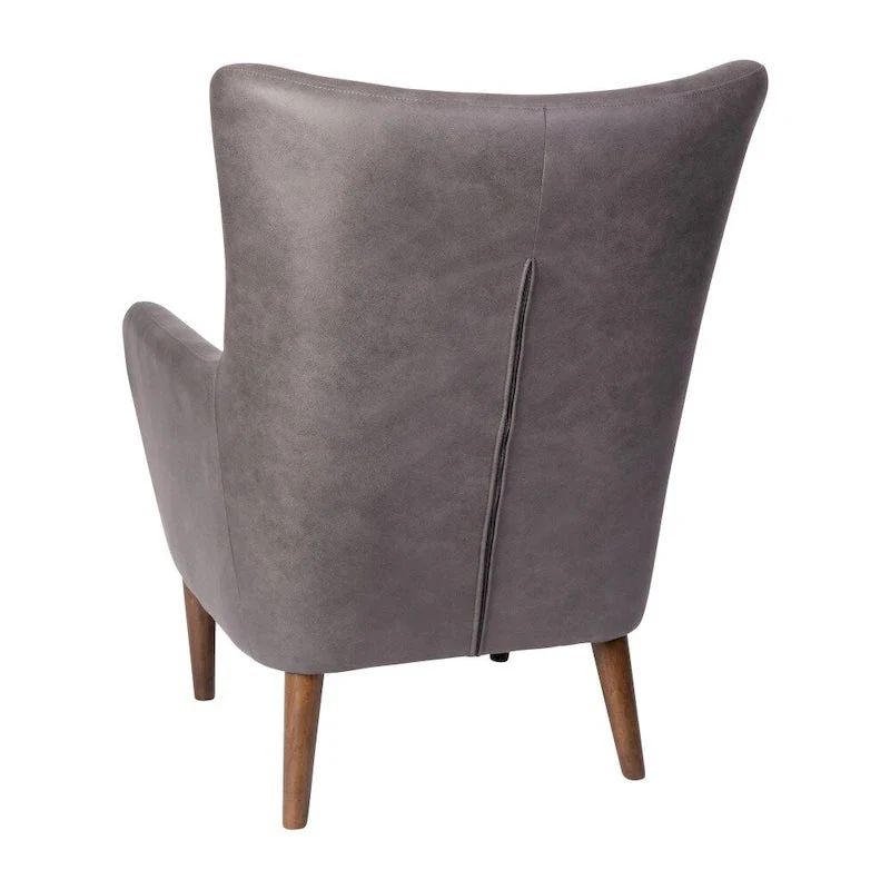Upholstered Wingback Accent Chair with Wooden Frame and Legs
