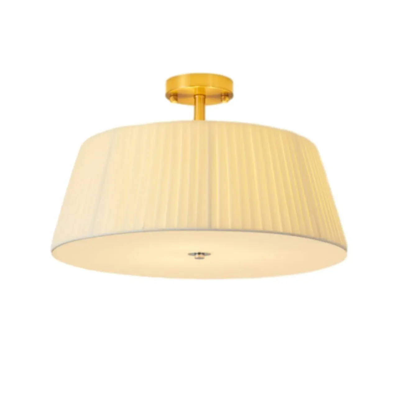 Geometric Fabric Semi Flush LED Ceiling Light for Bedroom