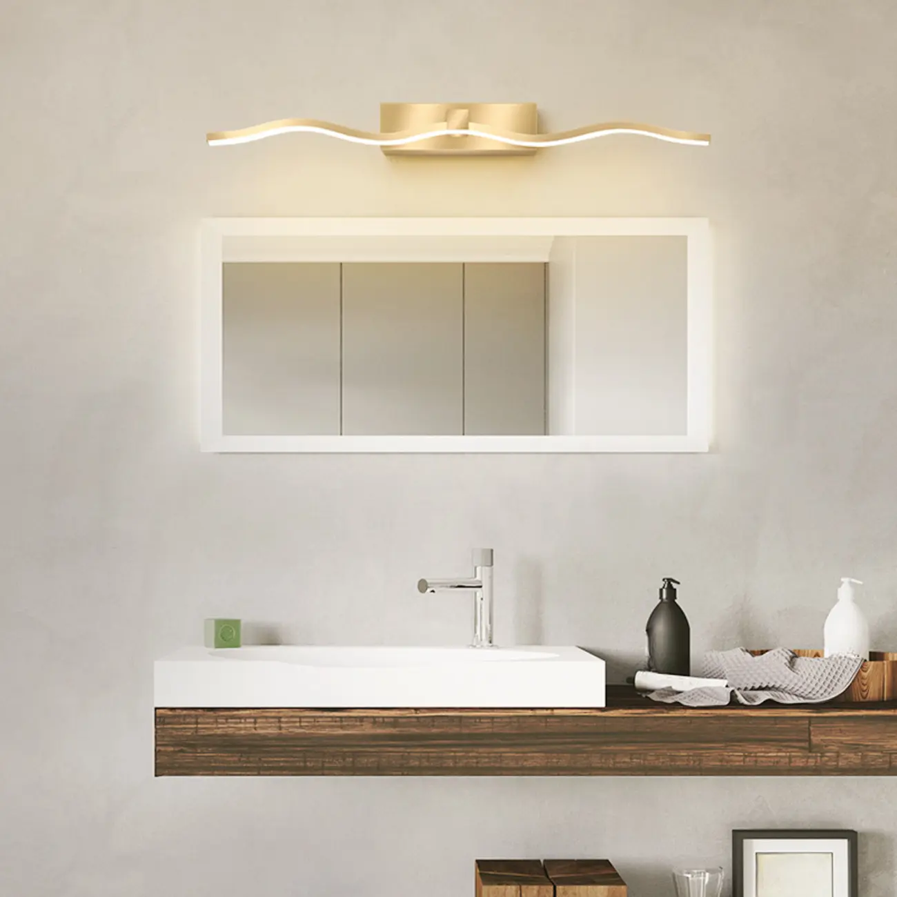 Wall-Mounted Bathroom LED Vanity Light with Silica Gel Shade