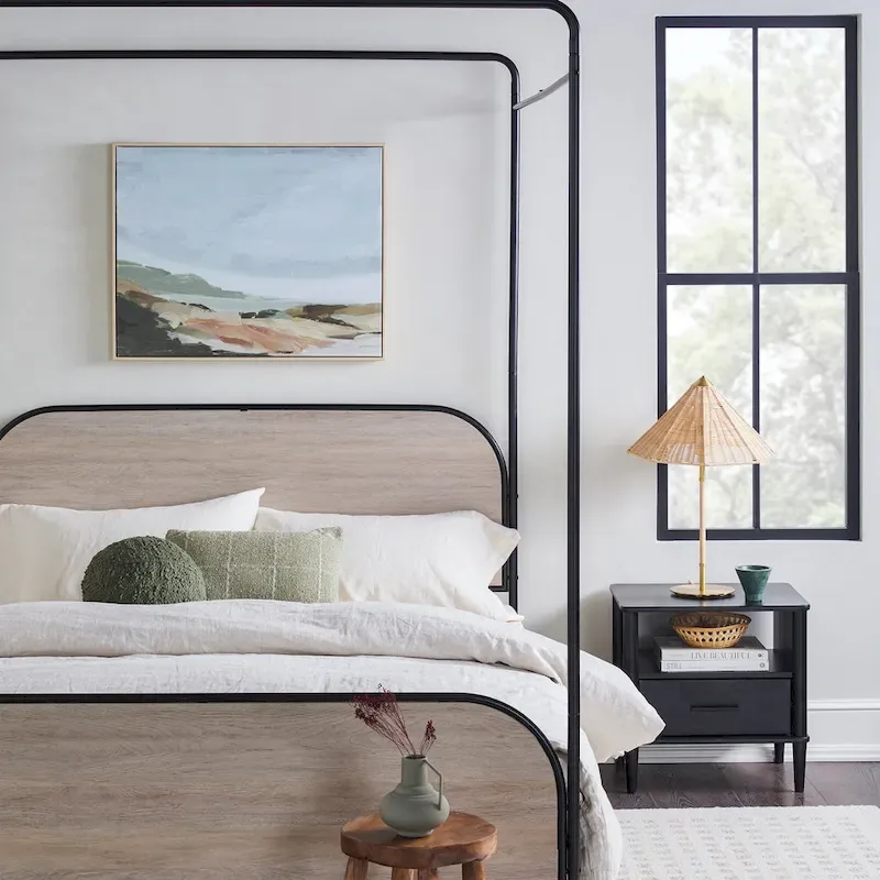 Middlebrook Designs Modern Curved Metal Queen Canopy Bed