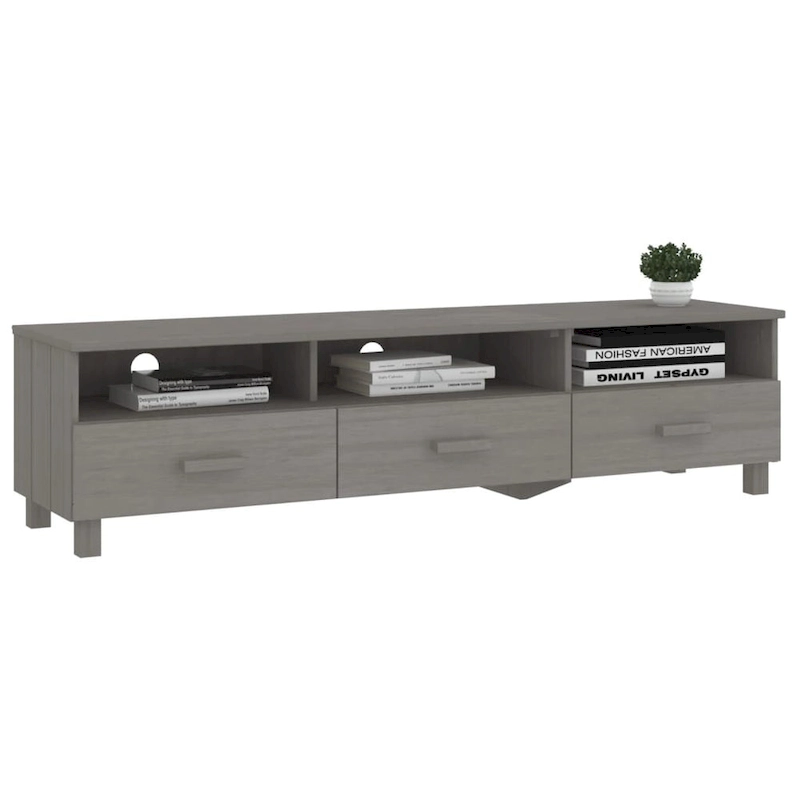 vidaXL TV Stand TV Console Sideboard TV Unit Cupboard HAMAR Solid Wood Pine - 62.2x15.7x15.7