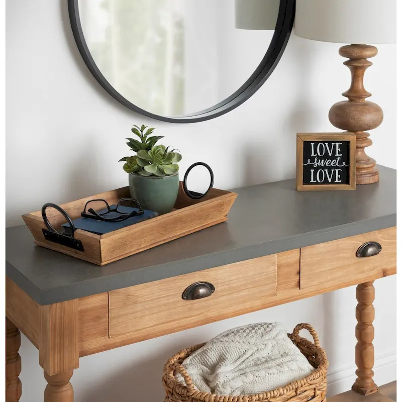 Kate and Laurel Stillright Wood Decorative Tray - 17x10