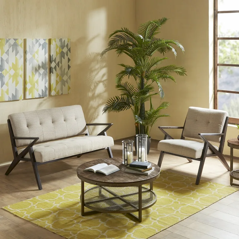 INK+IVY Rocket Upholstered Arm Chair with Angled Wood Frame