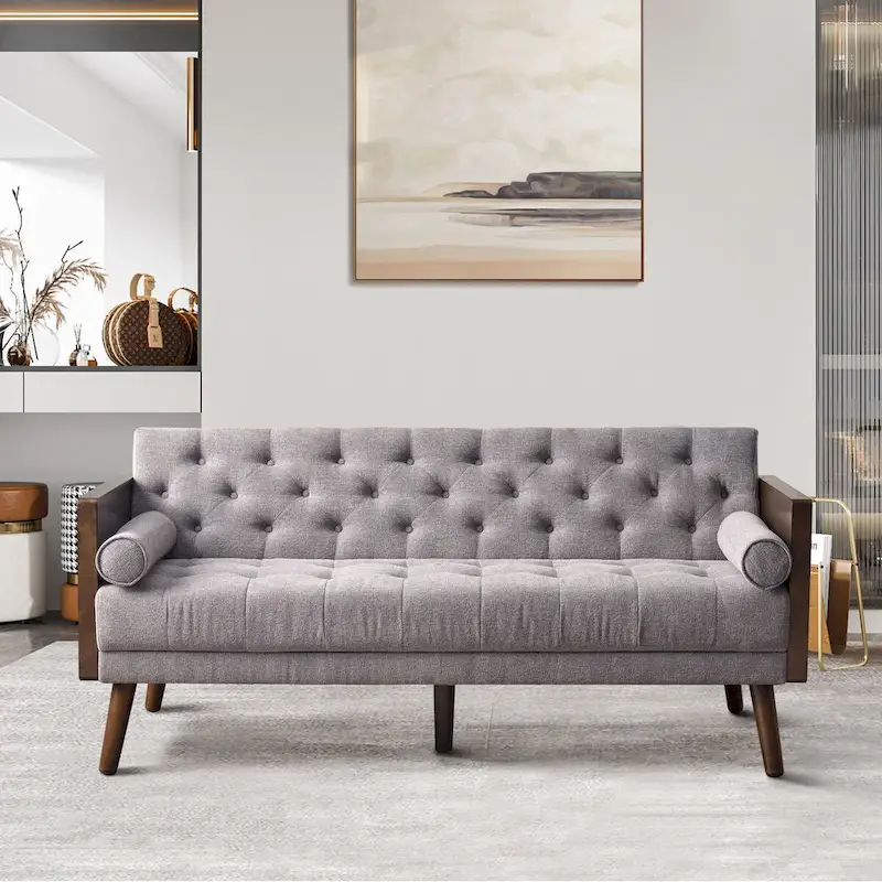 Mid Century Modern Living Room Adjustable Folding Sofa Bed