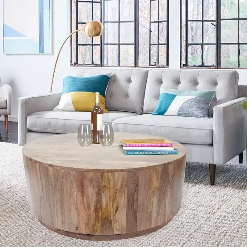 Carolina Living Tamia 42 Round Wooden Coffee Table - Elm