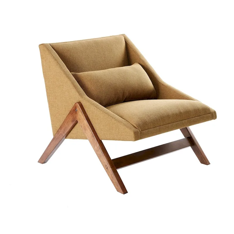 INK+IVY Turi Mustard Yellow/ Pecan Lounge Chair