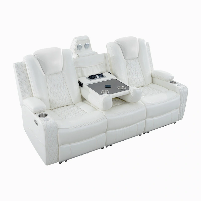 Deluxe Theater-Style Reclining Sofa Set with Power Recline, LED Lights, Wireless Charging and bluetooth Speaker