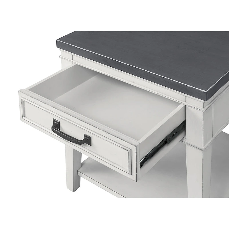 Del Mar 24 White and Grey 1-Drawer End Table
