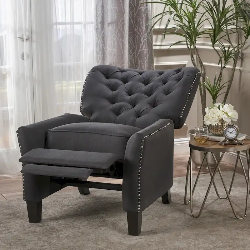 Cerelia Tufted Fabric Recliner by Christopher Knight Home