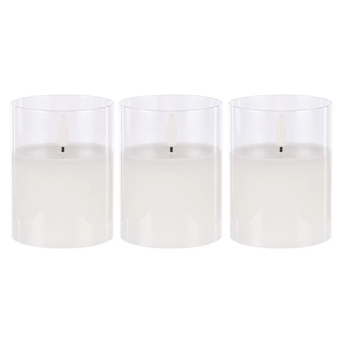 Rogue Glass Triflame Candle 3pcs Set Clear 8x8x10cm