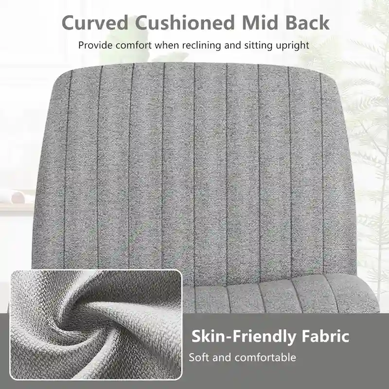 Criss Cross Legged Office, Wide Comfty Desk, Wheels Armless Computer Task, Swivel Vanity Home Chair, Height Adjustable