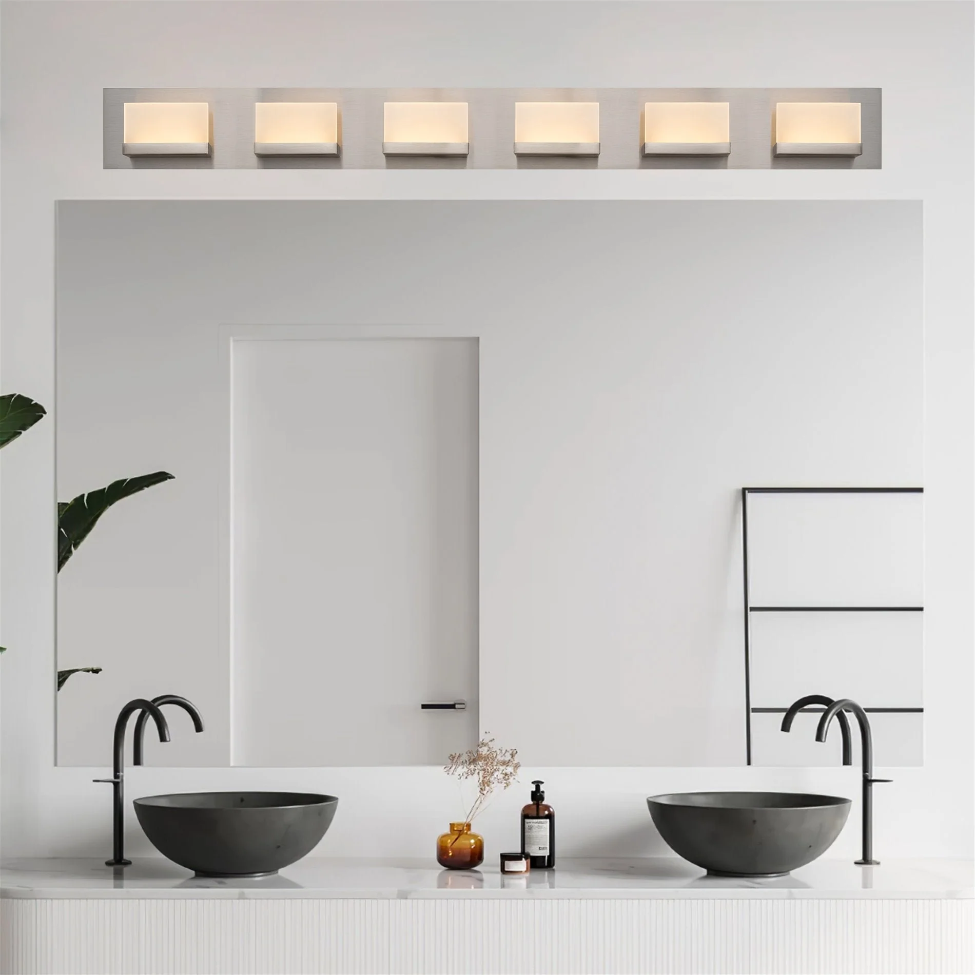 Everett 48 Modern 6-Light 60W Integrated LED (360W eq.) Bathroom / Vanity Light