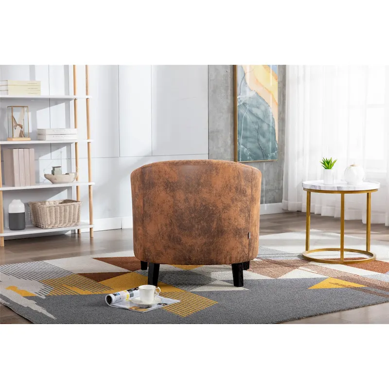Barrel Accent Chair with Nailhead Trim and Solid Wood Legs