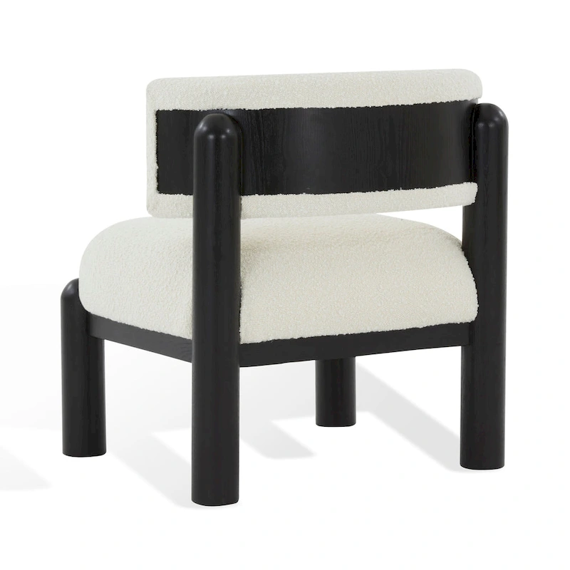 SAFAVIEH Couture Dineke Faux Shearling Accent Chair - 26 In. W x 26 In. D x 28 In. H - 26Wx26Dx28H