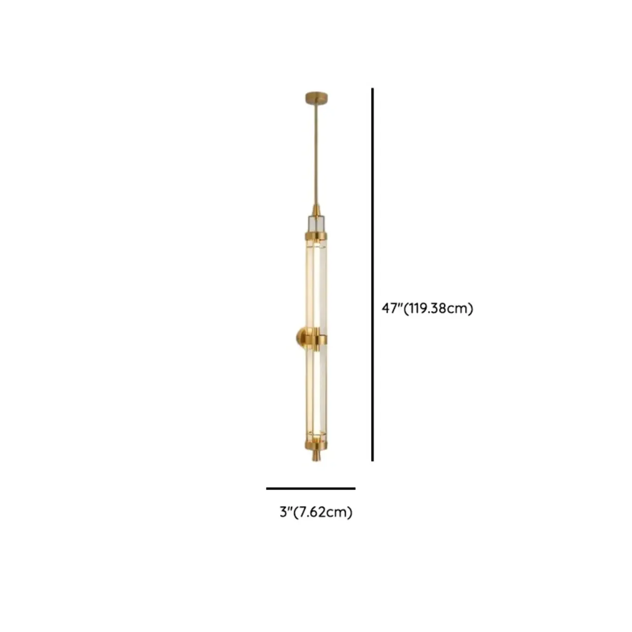 Gold Cylinder Wall Sconce Lamp with 2 LED Bulbs Warm Light