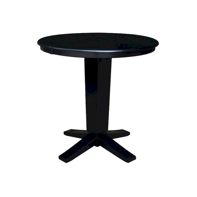 36 in Round Top Pedestal Counter Height Dining Table with 12 in Leaf
