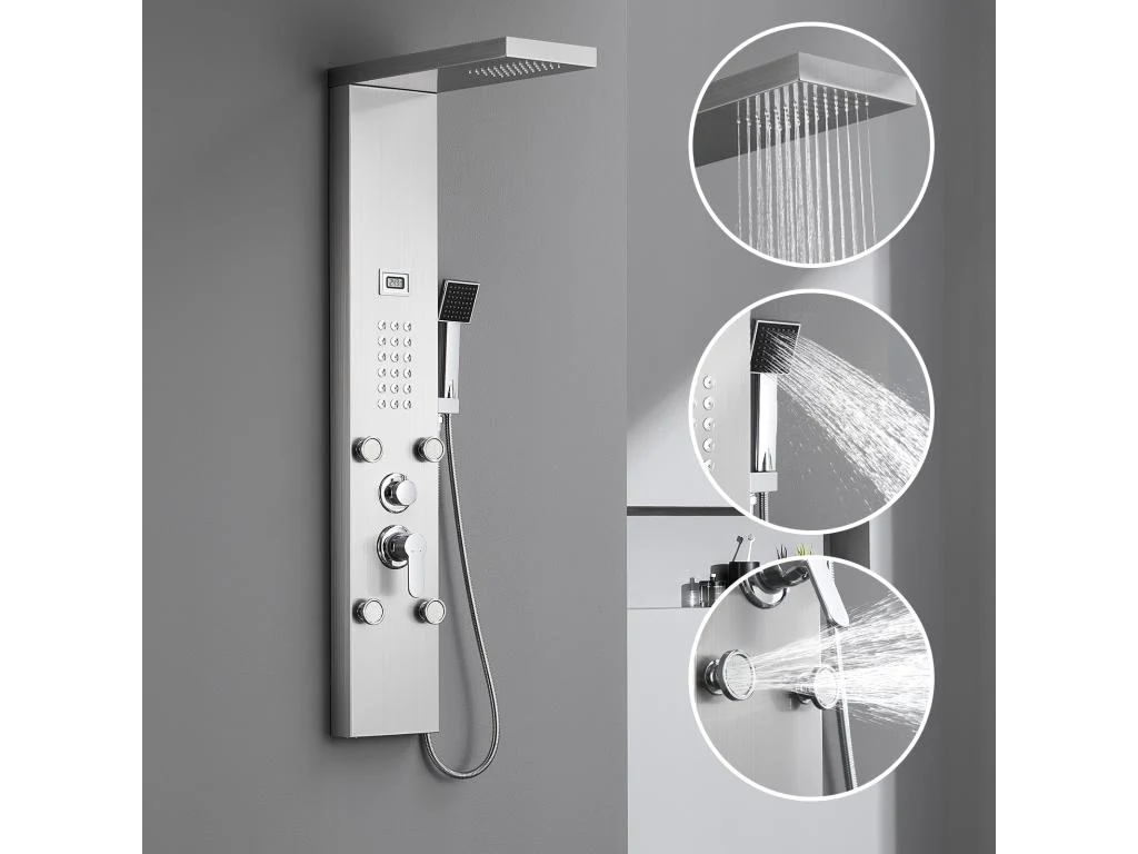 Colonne Douche Hydromassante - Argente