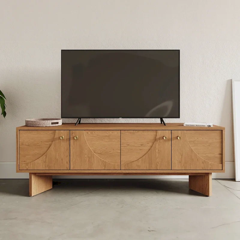 Studio London Oak Wood Zahra TV Stand for Wooden Entertainment Center
