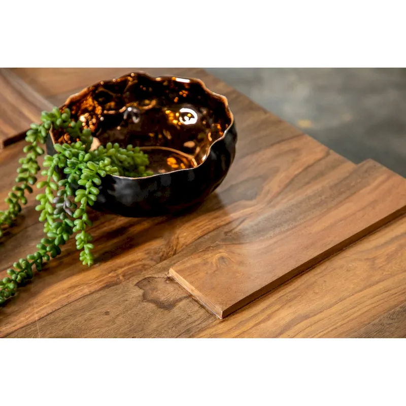 Kuboloa Natural Sheesham Wooden Square Coffee Table