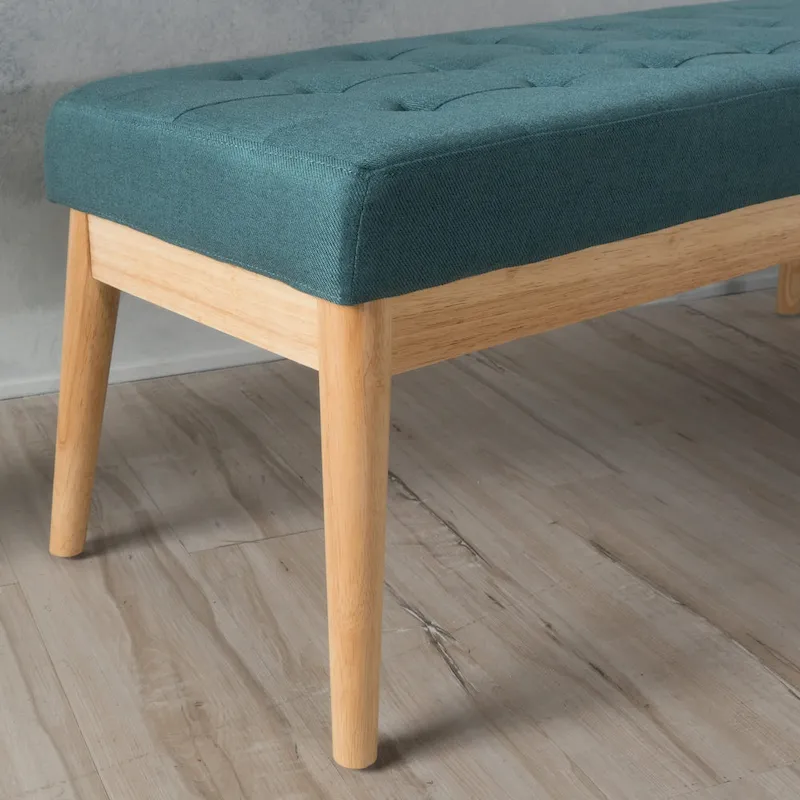 Saxon Mid-century Tufted Fabric Ottoman Bench by Christopher Knight Home - 43.00 L x 15.75 W x 17.00 H