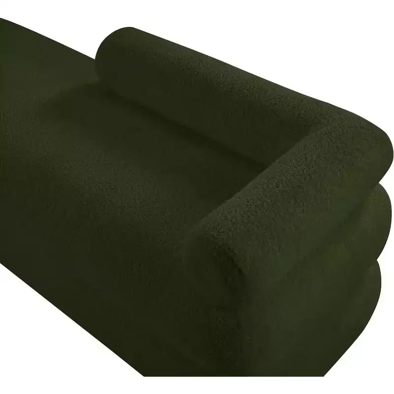 Meridian Furniture,Kennedy Faux Shearling Teddy Fabric Bench
