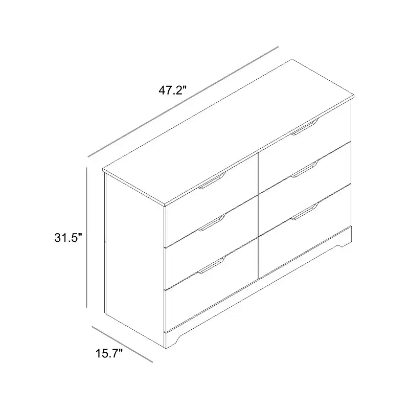 Galano 6 Drawer Dresser with Manufactured Wood Construction 47 W  15.6 D  31.7 H