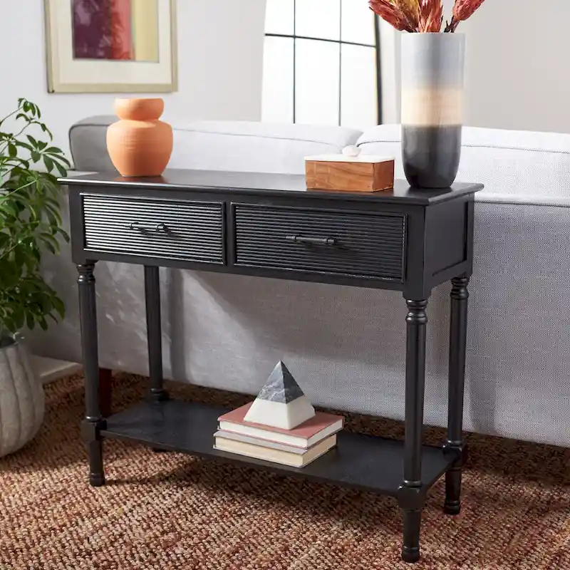 SAFAVIEH Sinda 2-Drawer Console Table - 35.5 W x 13 L x 29.5 H - 36Wx13Dx30H