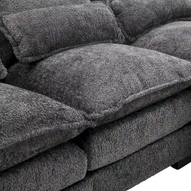 Gray Modern Large Modular U-Shape Sectional Sofa with Removable Cushions and Throw Pillows