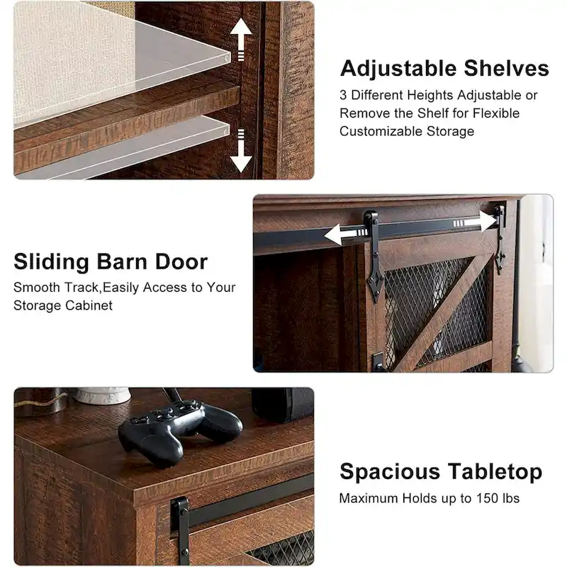 Industrial & Farmhouse TV Stand, Entertainment Center, TV Console