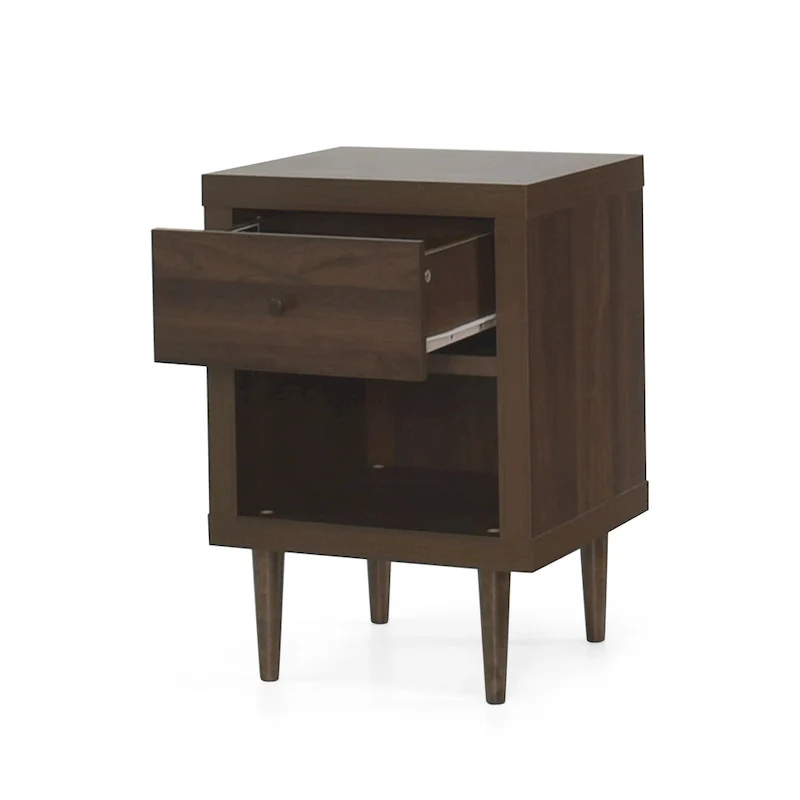 Single Drawer Nightstand with Open Shelf