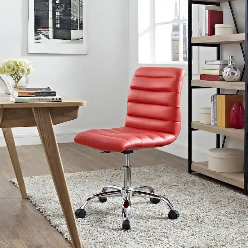 Ripple Armless Mid Back Vinyl Office Chair