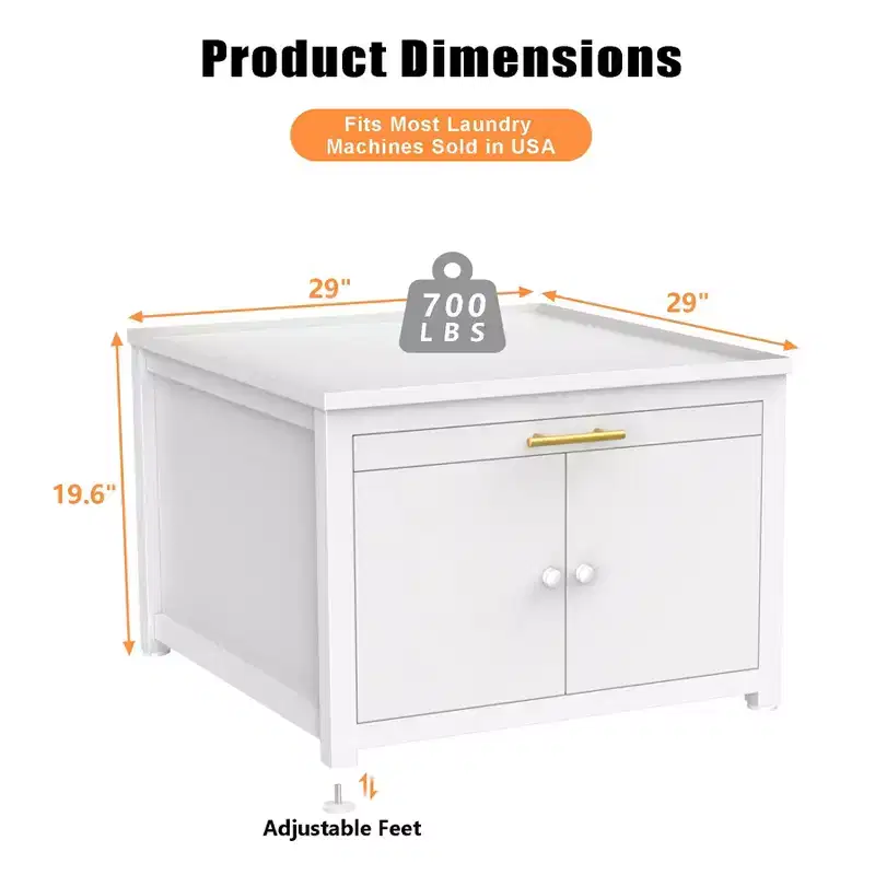 Black / White Heavy-Duty Metal Washer & Dryer Pedestal Stand – Single Unit, Anti-Vibration