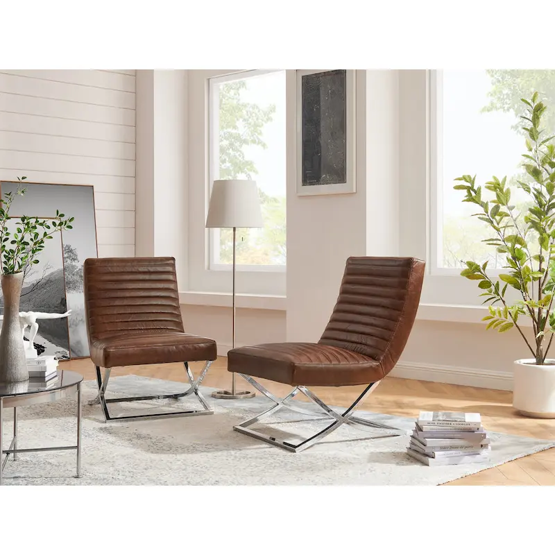 Art Leon Retro Armless Leather Chair