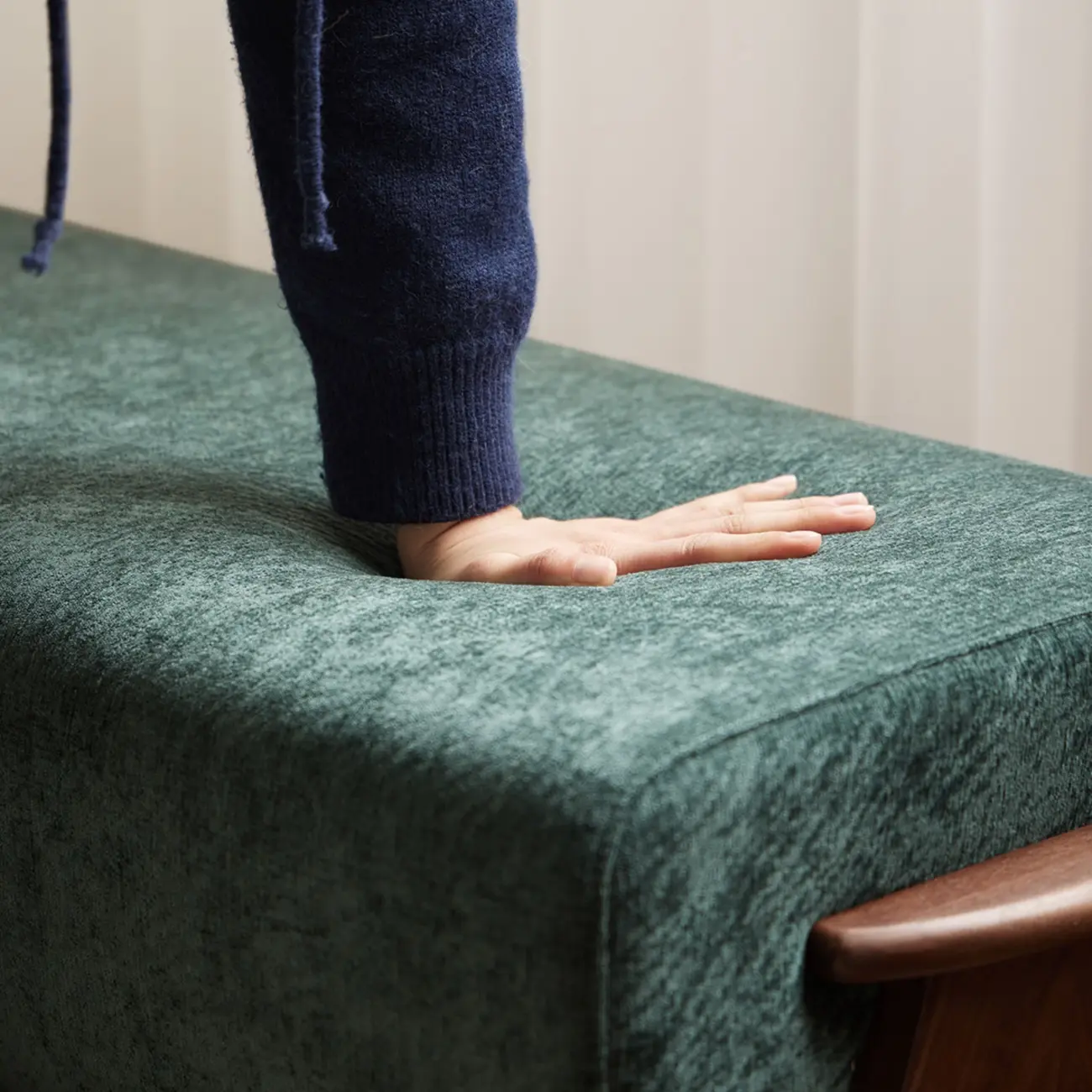 Modern Emerald Green Upholstered Bedroom Bench