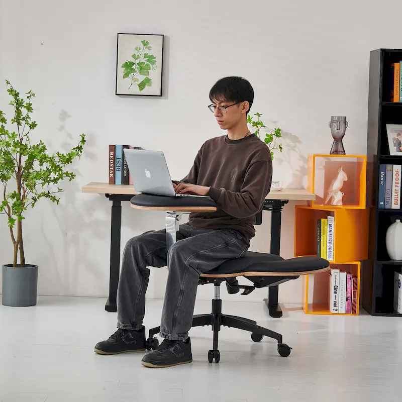 Black Ergonomic Adjustable Meditation Chair Multi-Position Home Office Chair