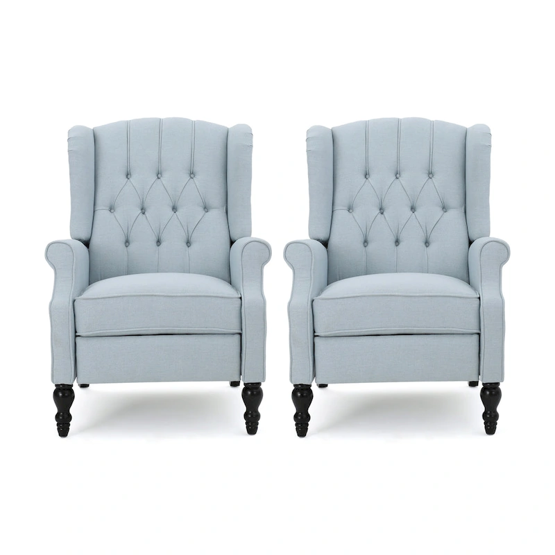 Walter Tufted Fabric Recliners (Set of 2) by Christopher Knight Home