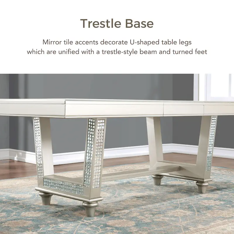 Furniture of America Medlee Glam84-inch Expandable Dining Table with Leaf