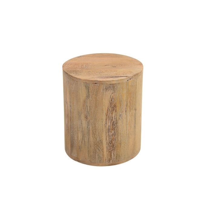 HomeRoots 18 Natural Solid Wood Round End Table - 16' X '18' X '16