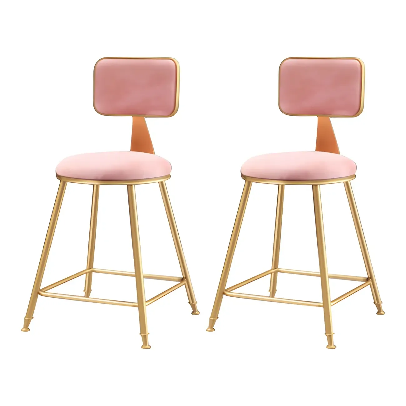 Round Velvet Upholstered Counter Bar Stools