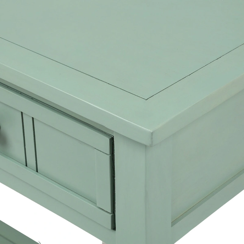 Daisy Series Console Table Traditional Design with Two Drawers and Bottom Shelf Acacia Mangium