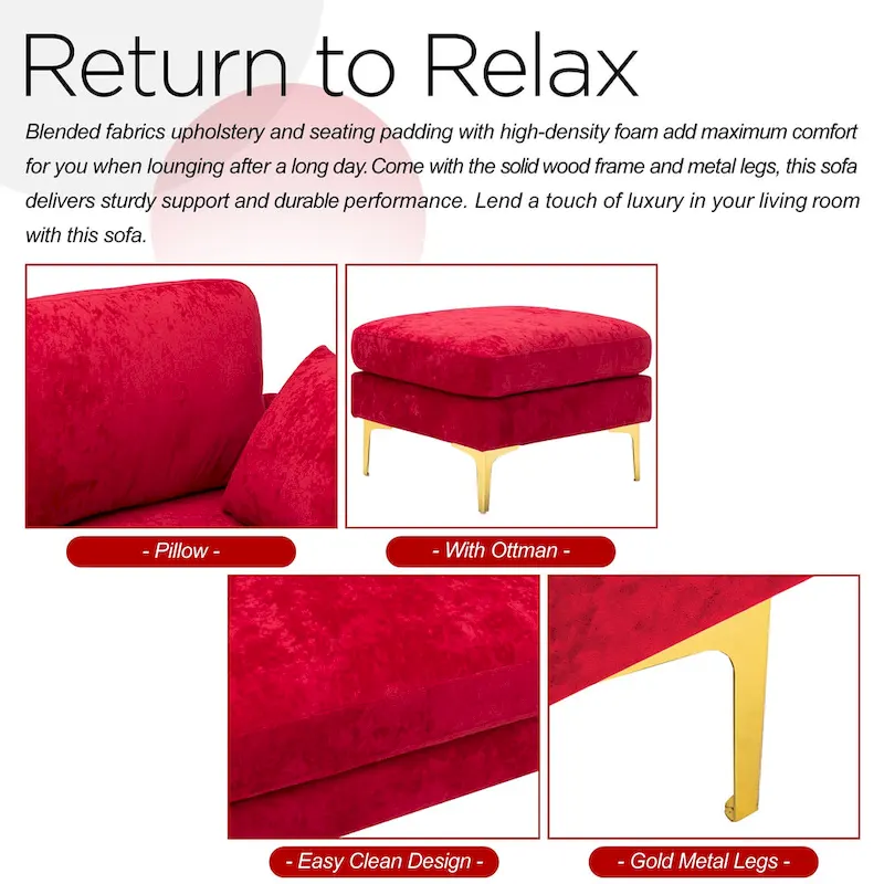 Kata 115 Sectional Sofa with Ottman