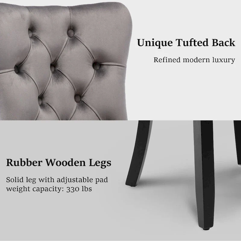 Modern Tufted Velvet Side Dining Chairs (Set of 4)