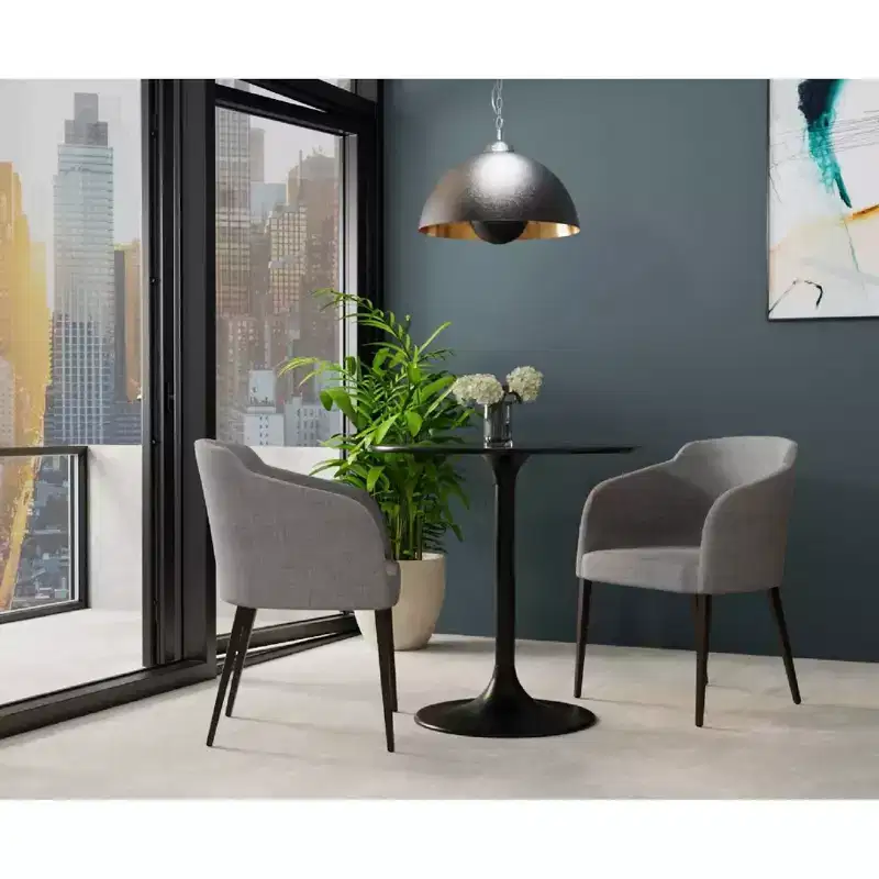 Carolina Living 30 Zaha Round Marble Top Dining Table