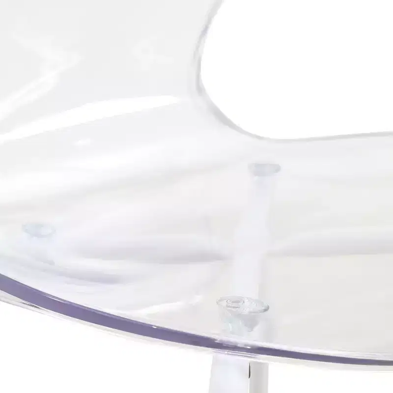 LeisureMod Bristol 5-Piece Dining Set Round Dining Table, 4 Plastic Dining Chairs White Legs
