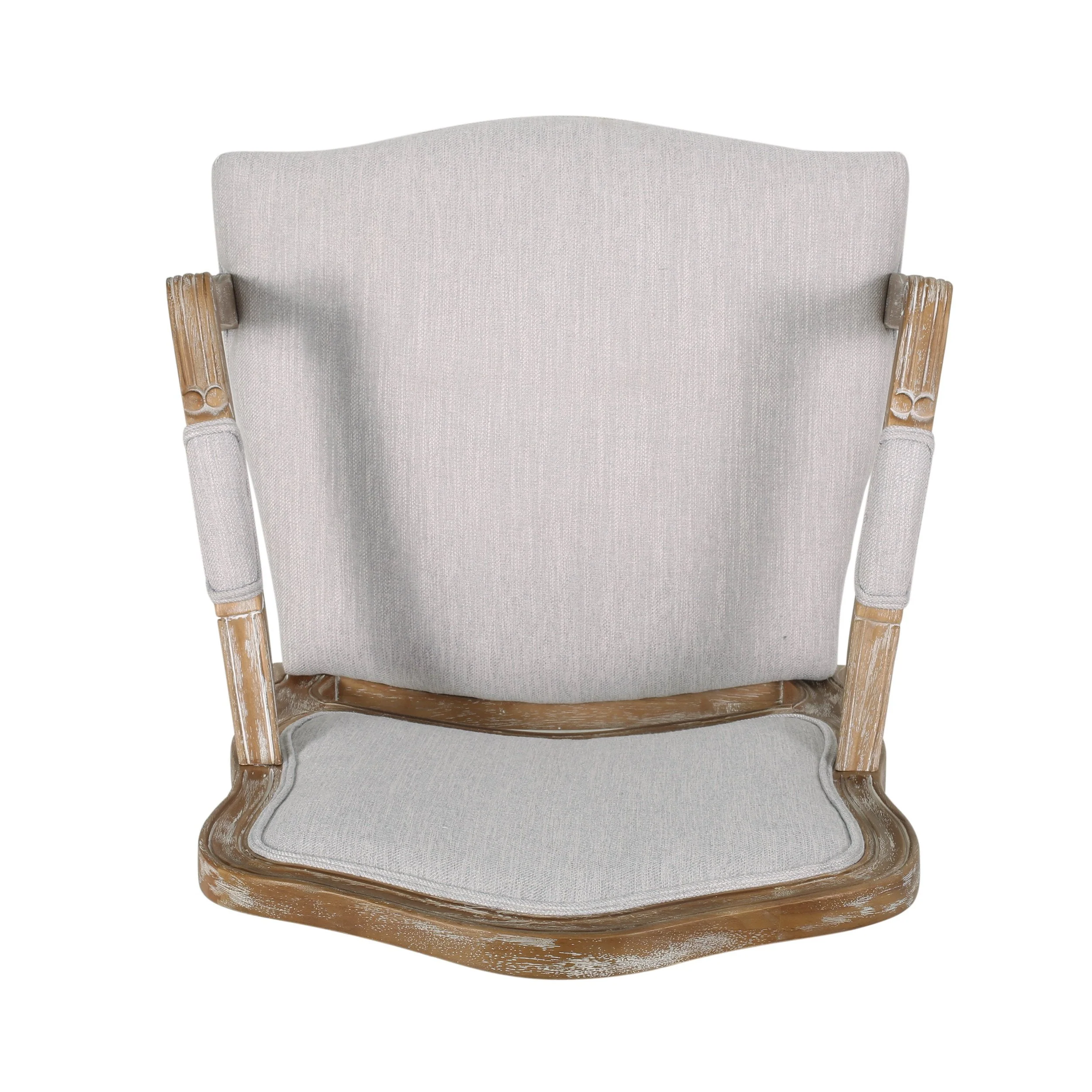 French Country Wood Upholstered Dining Armchair - NH581513