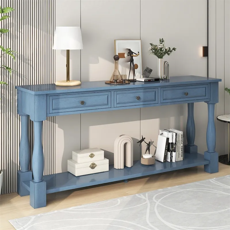 Merax 64 Long Extra-thick Console Table with Drawers and Shelf